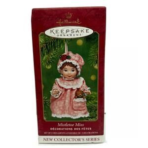 NEW MISTLETOE MISS 2001 Hallmark Ornament FIRST in series Porcelain Jointed